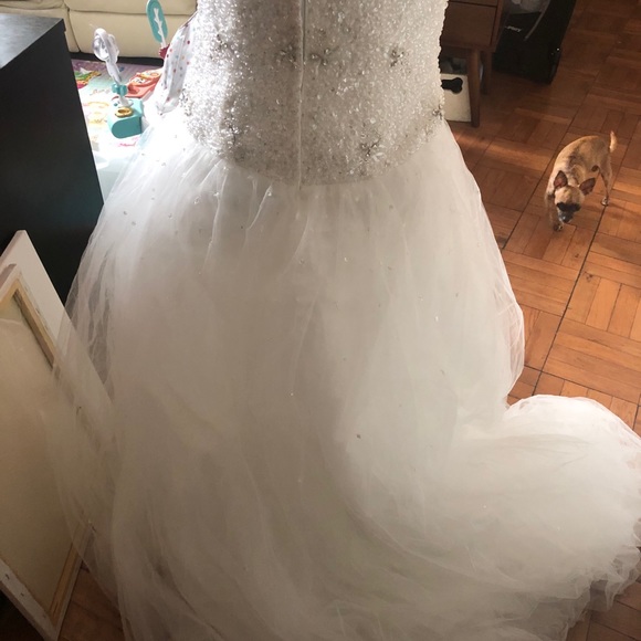 David’s Bridal Jewel Wedding Dress Sz 10 - Picture 12 of 15